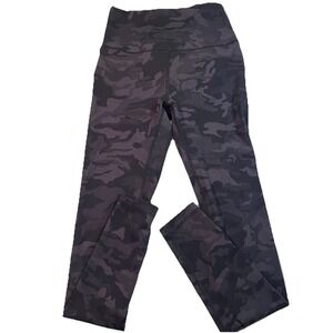 HeyNuts 7/8 Leggings Women High Waisted Tummy Control Black camo‎ Yoga Sz XS